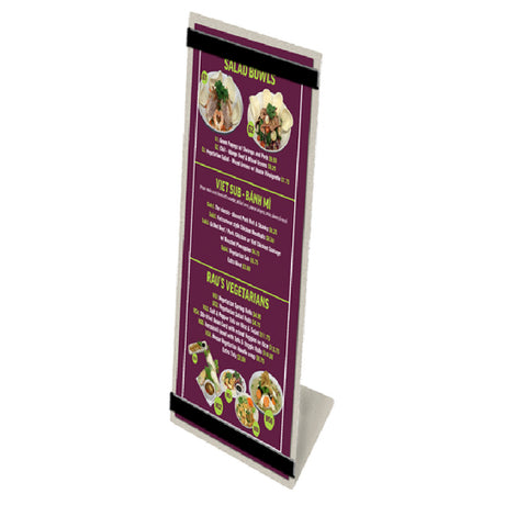 Menu Solutions MTRBB-414 Table Tent Holds 4-1/4" X 14" Insert Single Panel