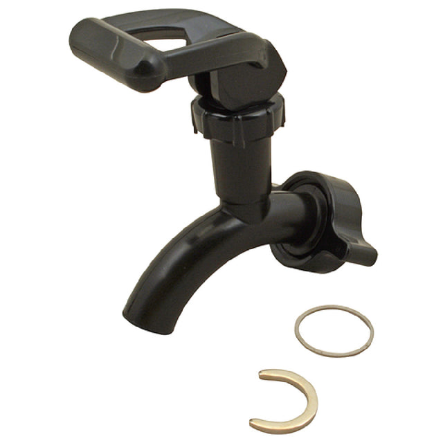 Franklin Machine Products 190-1406 Beverage Dispenser Pinch Faucet Includes Wing Nut & Washers Black Plastic