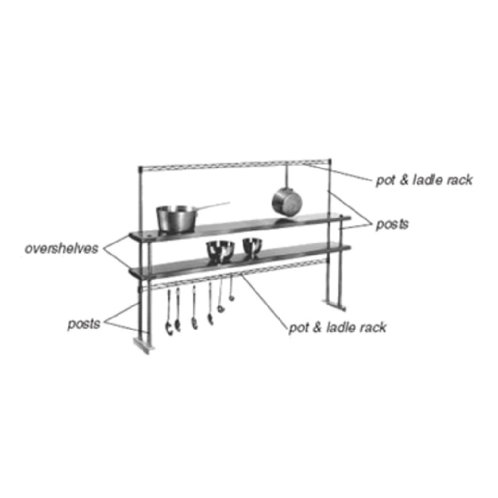 Eagle 418012 Post 18"H For Use With Flex-Master® Hot Food Table-mount Overshelf