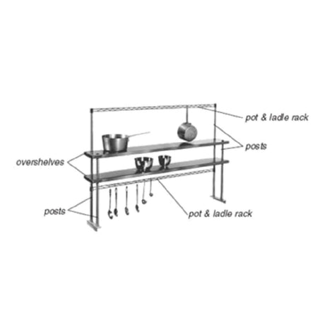 Eagle 430012 Post 30"H For Use With Flex-Master® Hot Food Table-mount Overshelf