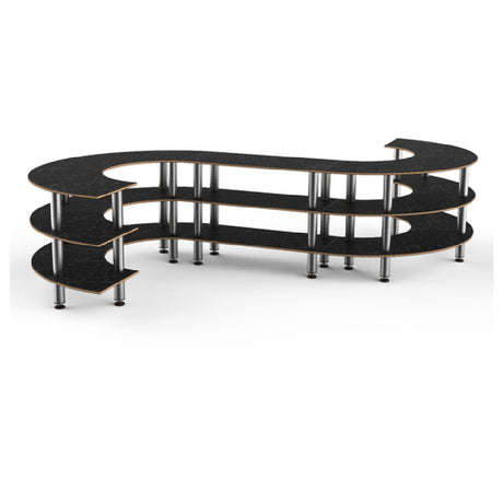 Steelite MGCMSB02MSXF Mogogo Buffet Solutions Modular Serving Station 3-tier 141-1/2" X 124" X 35"H