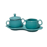 Steelite HL821107 Sugar & Cream Tray Set Includes: (1) 7-3/4 Oz. Sugar Bowl With Lid & Handles