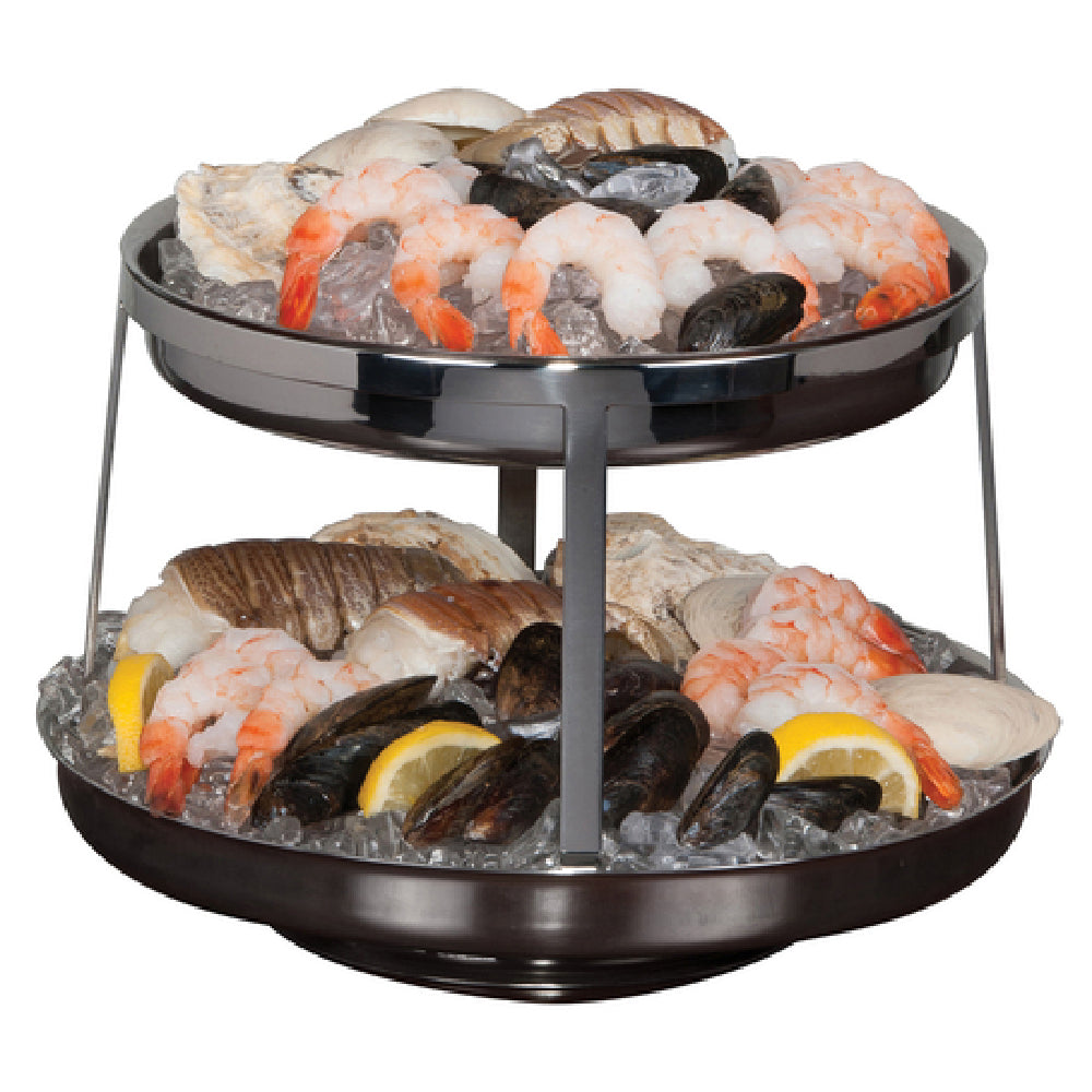 Steelite 5850JX01 Seafood Stand 2-tier 12" Dia. & 10" Dia.