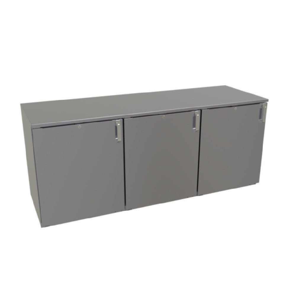 Glastender LPDS72 Low Profile Back Bar Dry Storage Cabinet Three-section 72"W