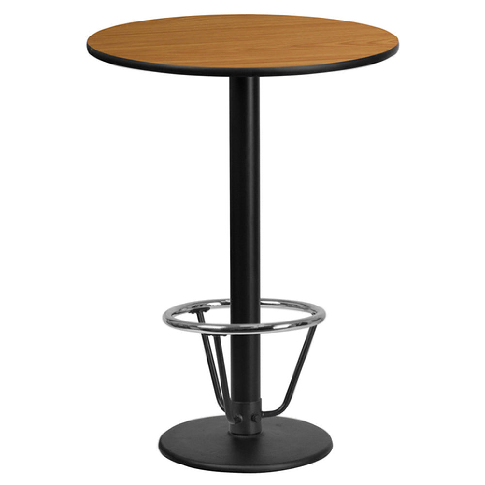 Flash Furniture XU-RD-24-NATTB-TR18B-3CFR-GG Table 24" Dia. X 43-1/8"H Bar Height