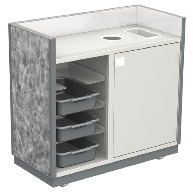 Geneva 98412 Mobile Bussing Station 49"W X 28"D X 46-1/4"H Liquid And Solid Waste Storage