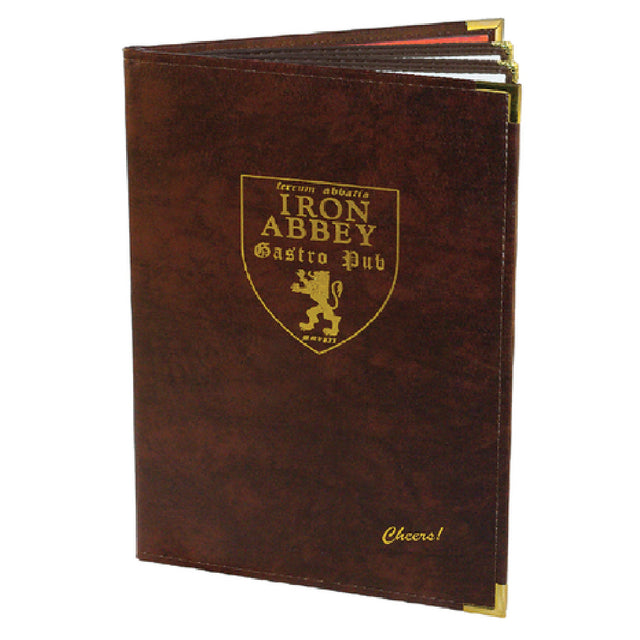 Menu Solutions ES660E Menu Cover Holds 8-1/2" X 11" Inserts Quad Panel Booklet With 6 Views