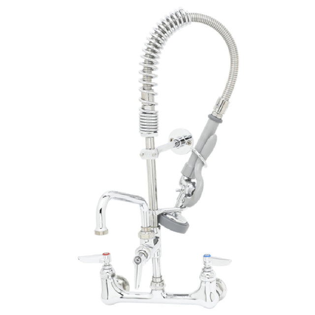 T&S Brass MPZ-8WLN-06 Mini Pre-Rinse Unit 8" Wall Mount Base Faucet Compact Spring & Flex Hose