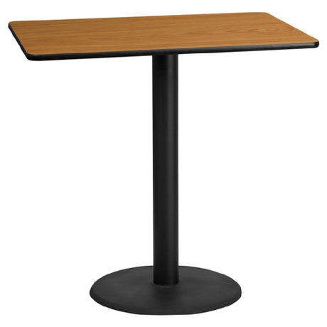 Flash Furniture XU-NATTB-3048-TR24B-GG Table 48"W X 30"D X 43-1/8"H Bar Height