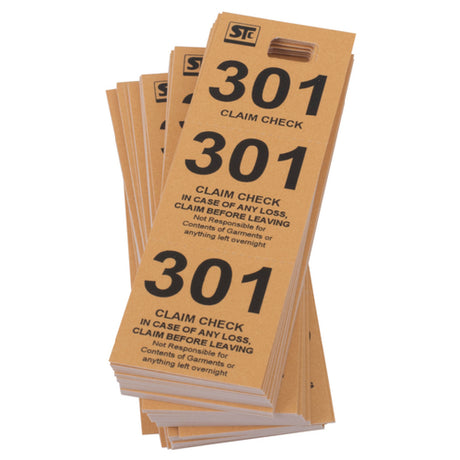 Stanton Trading 3GCR-BEIGE Coat Room Check Cardboard Triplicate Tickets Beige