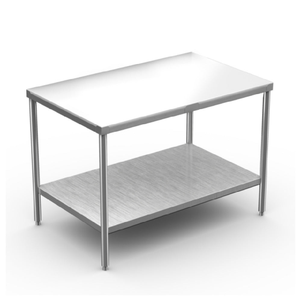 Winholt DPTS-2472 - Work Table, 72"W X 24"D X 34"H, 5/8" Poly Top With 16/304 Stainless Steel Top Frame