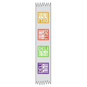 Hubert 90445 - Merchandising Food Tape, "Deli On The Go" Color Blocks, 1" X 500' Roll