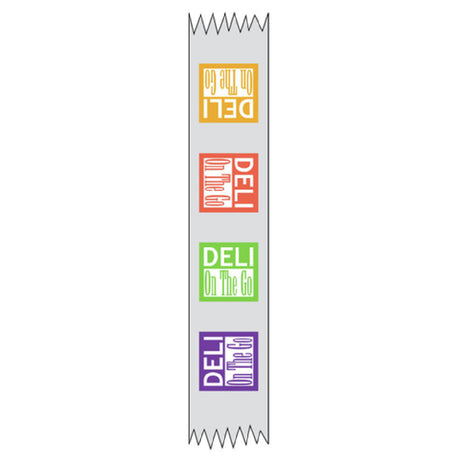 Hubert 90445 - Merchandising Food Tape, "Deli On The Go" Color Blocks, 1" X 500' Roll