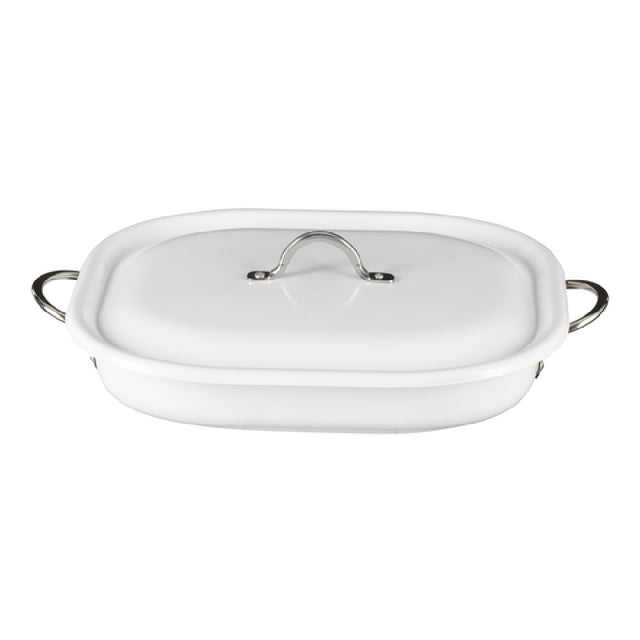 Bon Chef 73023-OM-W Country French X Ombre Roasting Pan 5 Qt 15" X 11" X 2 7/8"