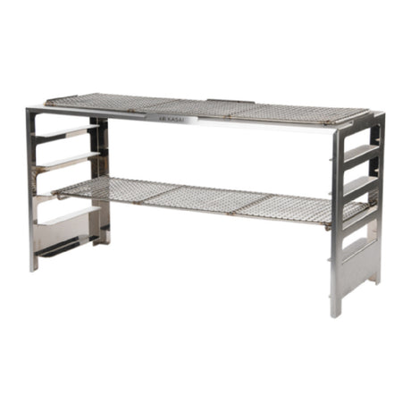 JB Prince G104 RR Kasai Konro Robata Rack 10.62"W X 27.75"D X 14.17"H (2) Stainless Steel Shelves