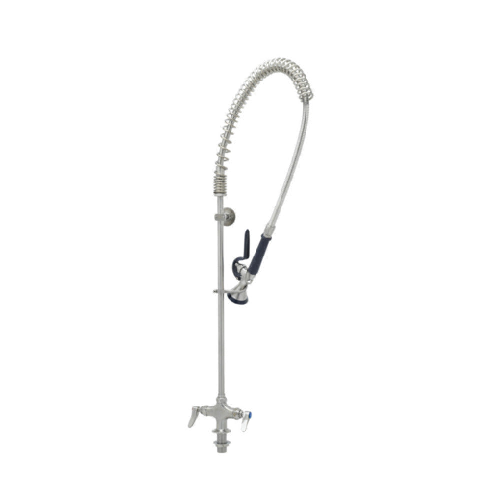 T&S Brass S-0113-BY EverSteel Pre-Rinse Unit: Single Hole Stainless Steel Deck Mount Mixing Faucet