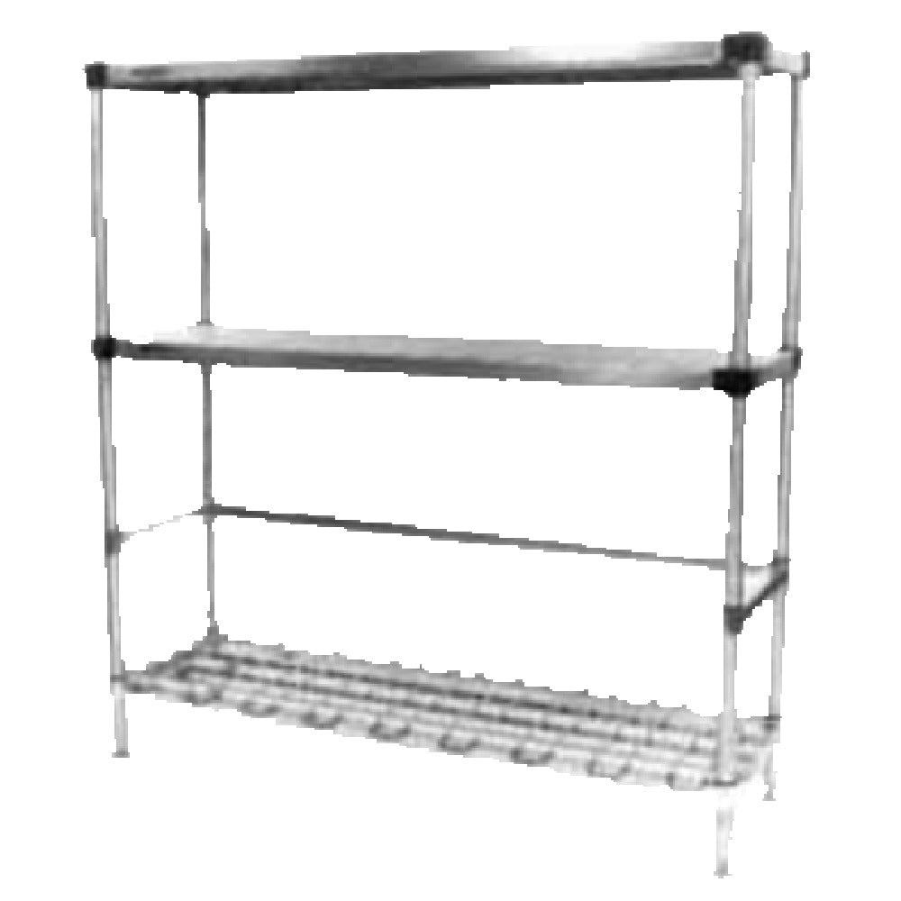 Metro 3KR346FC HD Super™ Beer-Keg Handling Rack 42"W X 18"D X 64-1/8"H (1) Dunnage Shelf & (2) Solid Shelves