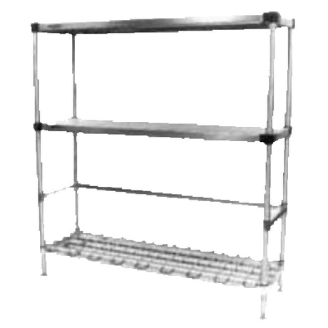 Metro 3KR346FC HD Super™ Beer-Keg Handling Rack 42"W X 18"D X 64-1/8"H (1) Dunnage Shelf & (2) Solid Shelves