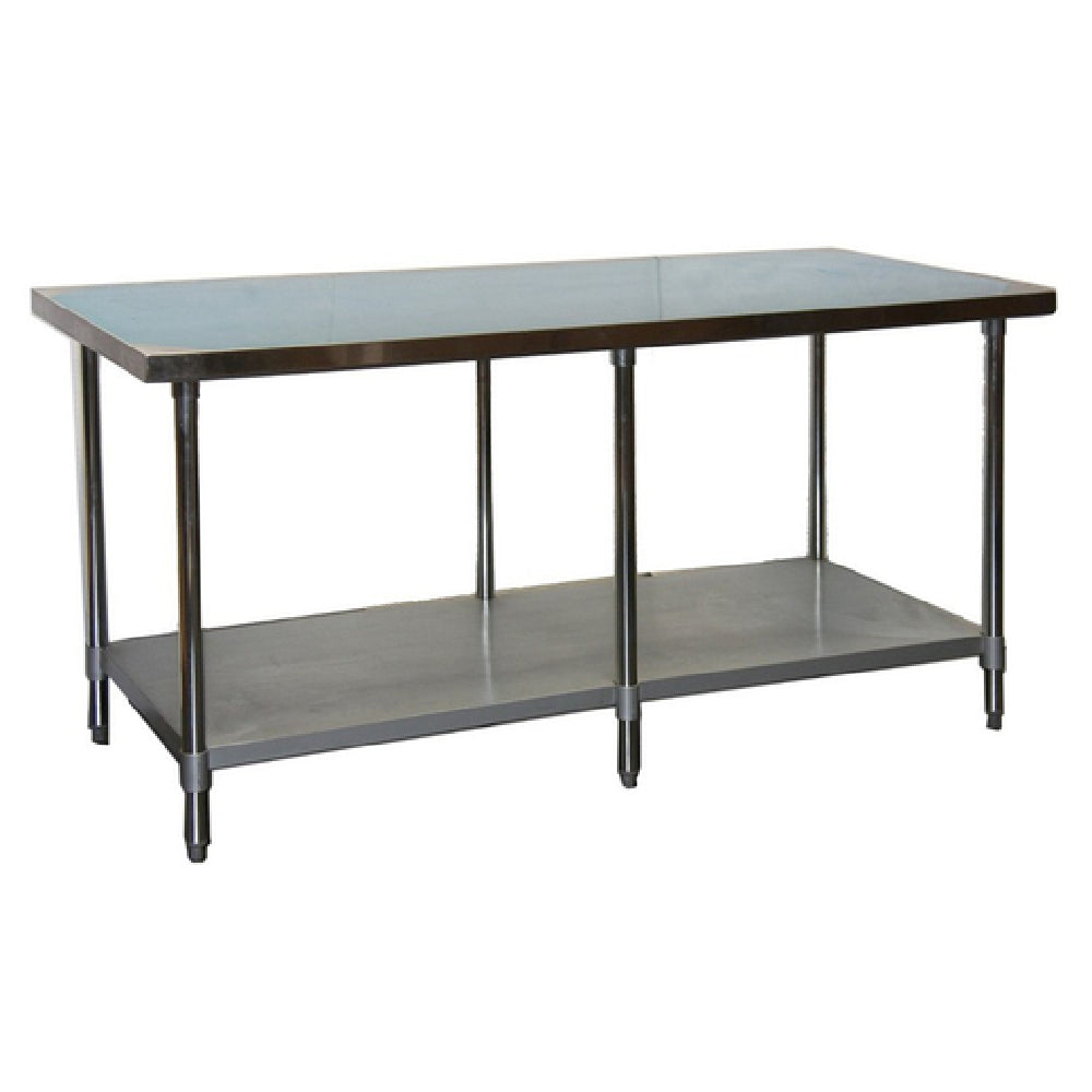 GSW USA WT-EP3084 Economy Work Table 84"W X 30"D X 35"H 18/430 Stainless Steel Top & Undershelf