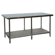 GSW USA WT-EP3072 Economy Work Table 72"W X 30"D X 35"H 18/430 Stainless Steel Top & Undershelf