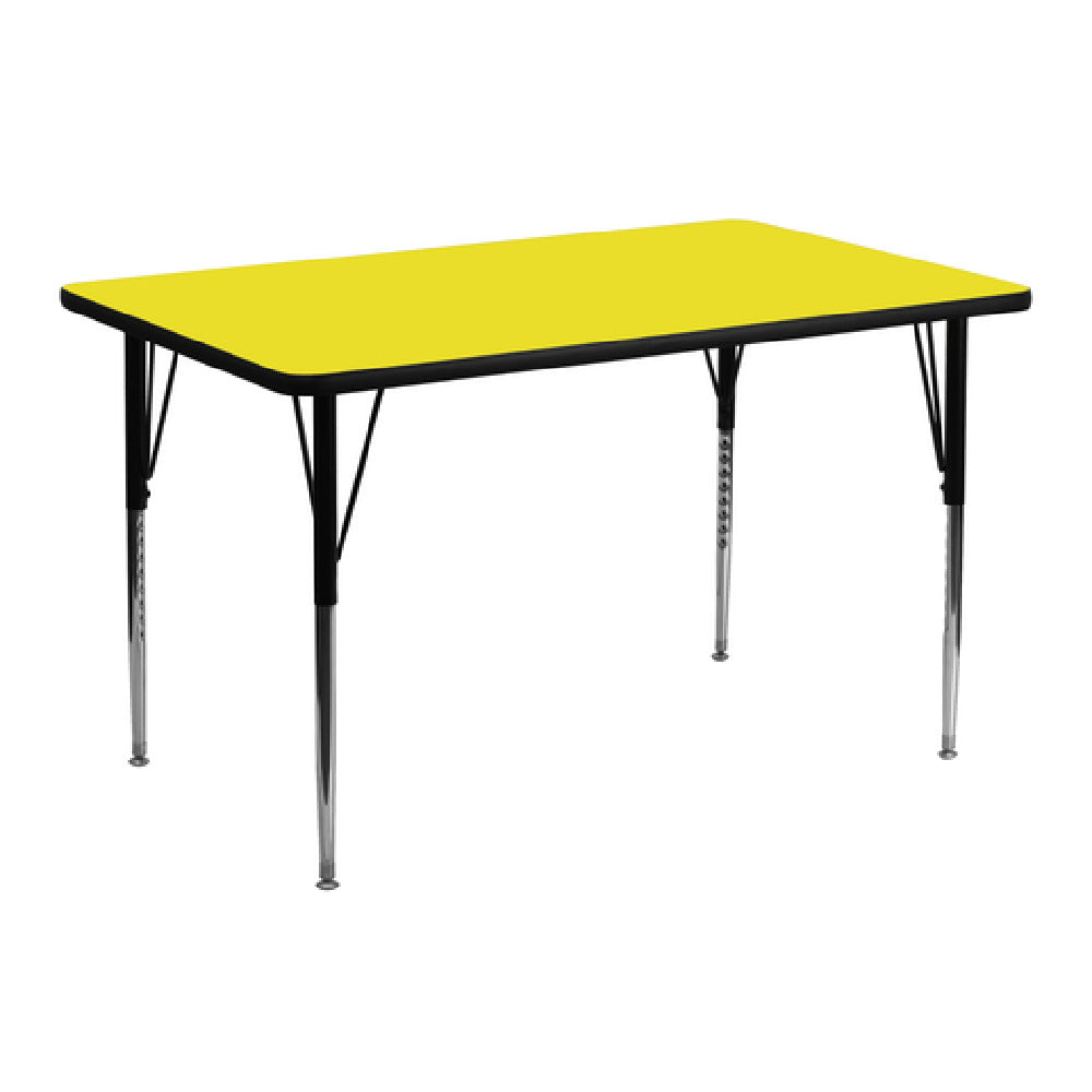 Flash Furniture XU-A3060-REC-YEL-H-A-GG Activity Table 60"W X 30"D X 21-1/4" To 30-1/4" Adjustable Height