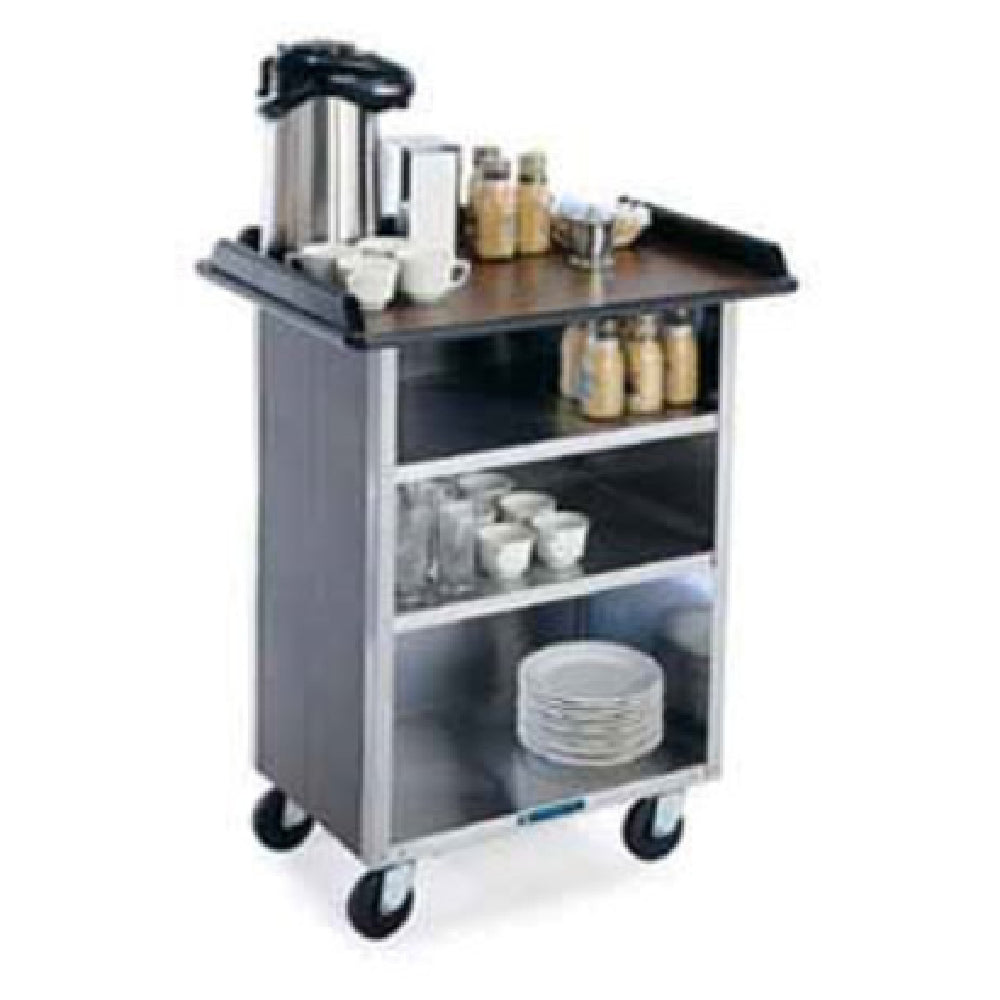 Lakeside 636 Beverage Service Cart (3) 15-1/2" X 24" Interior Shelves Laminated Top