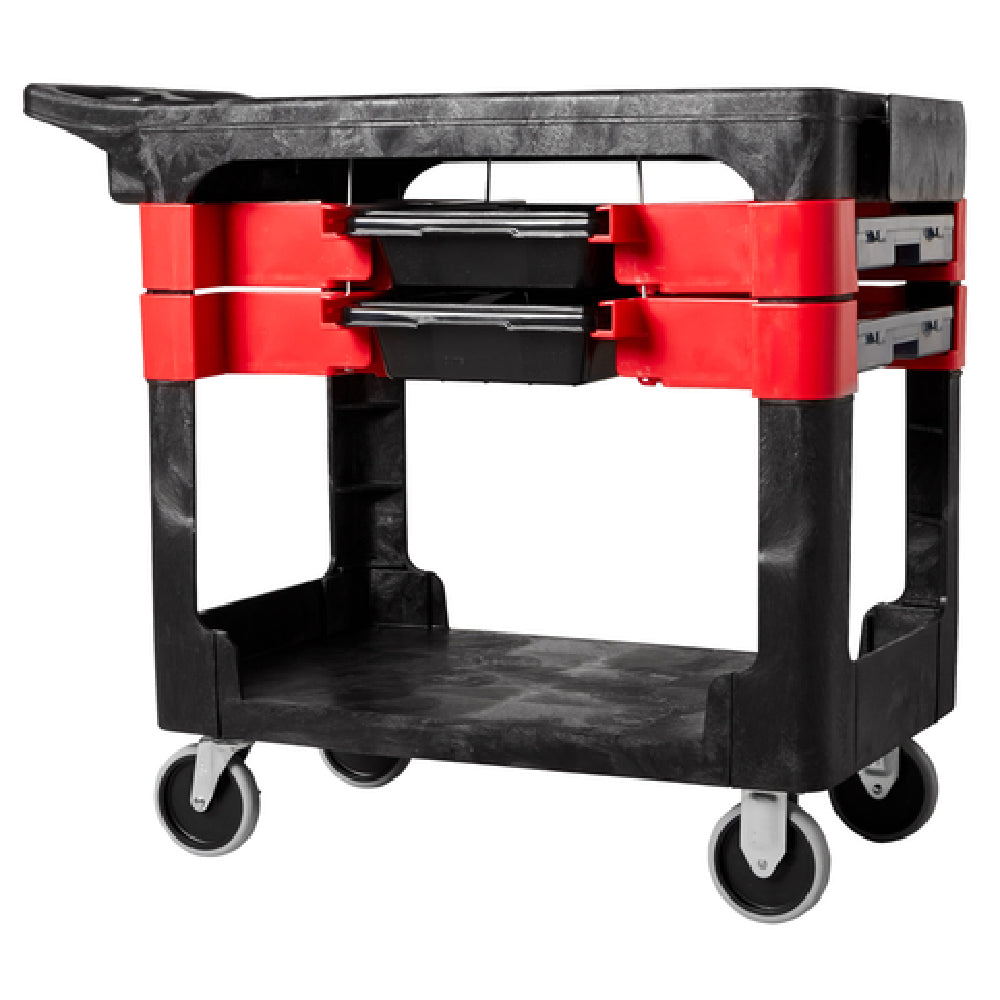 Rubbermaid FG618000BLA - Trades Cart, 38"L X 19-1/4"W X 33-3/8"H, (2) Shelves