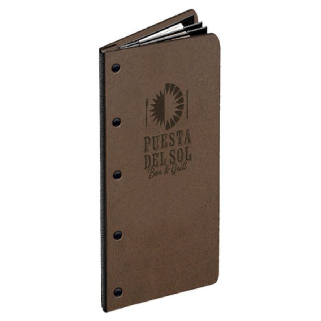 Menu Solutions HB60BA Menu Cover Holds 4-1/4" X 11" Inserts Quad Booklet With 6 Views
