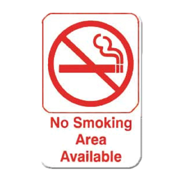 Thunder Group PLIS6910RD Information Symbol Sign 6" X 9" "No Smoking Area Available"