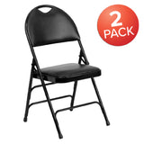 Flash Furniture 2-HA-MC705AV-3-BK-GG Hercules Series Extra Large Ultra-Premium Folding Chair