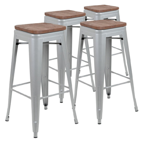 Flash Furniture 4-ET-31320W-30-SV-R-GG Indoor Bar Stool 500 Lb. Weight Capacity