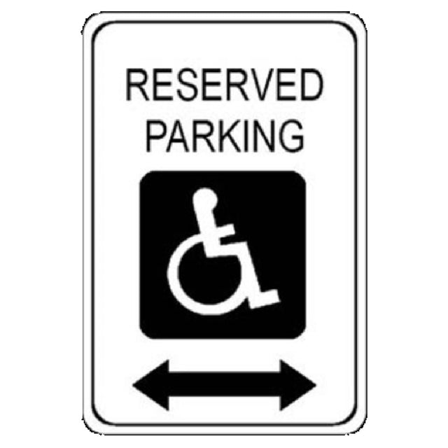 Franklin Machine Products 280-1211 Sign "Reserved Parking"/ADA Symbol With Arrows 12" X 18"