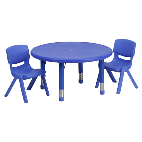 Flash Furniture YU-YCX-0073-2-ROUND-TBL-BLUE-R-GG Preschool Activity Table Set