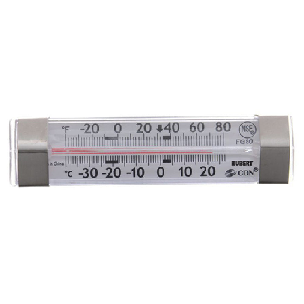 Hubert 76396 - Refrigerator/Freezer Thermometer, Tube Type, 1-1/4" X 4-7/8" Non-mercuric Polycarbonate Tube
