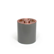 FOH RIB076GYL21 2qt Round London Ice Bucket Smoke With Rose Gold Lid Includes One RIB014GYL21-BTM 2qt Round London Ice Bucket Base Smoke