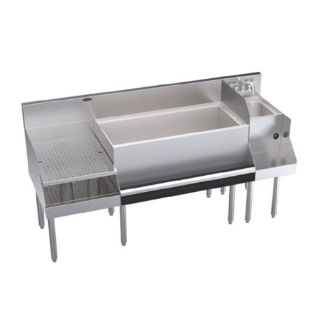 Krowne KR24-W66B-10 Royal Series Underbar Ice Bin/Cocktail Station With Blender Station & Recessed Drainboard