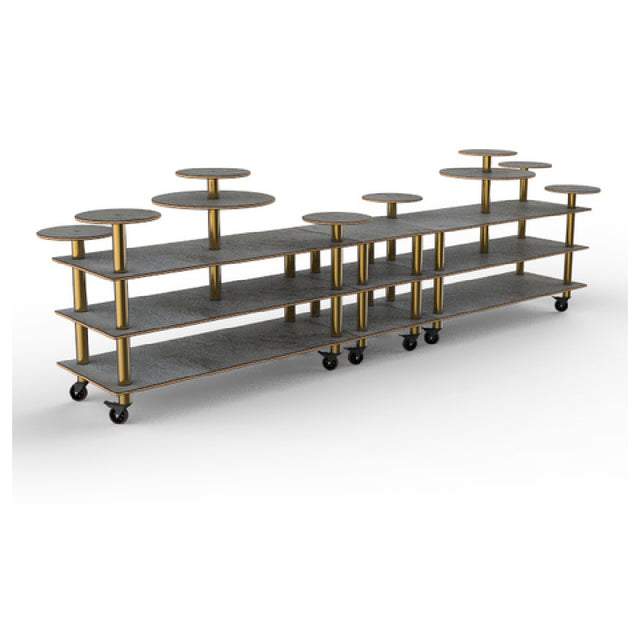 Steelite MGCMLB08GBXW Mogogo Buffet Solutions Modular Display Station 3-tier 180-1/2" X 38" X 54"H