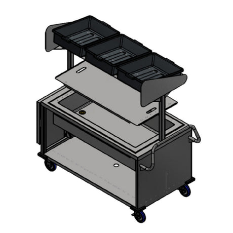 Winholt SS-BC-2748H29-INSULIB-FS18-TOS - Mobile Grab & Go Merchandiser Kiosk Cart