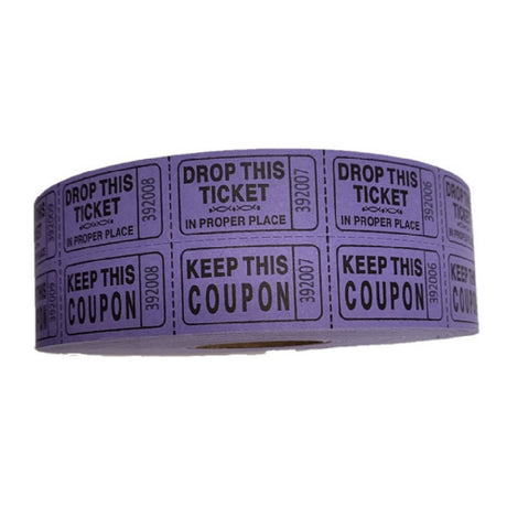 Royal Industries TIC RAF PURPLE Ticket-Double Raffle Purple (2000) Tickets Per Roll (20 Roll Per Case)