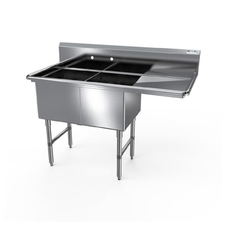 NBR Equipment 2SS-242414R24 Premium Sink Two-compartment 76-3/16"W X 29-1/2"D X 44-1/16"H Overall Size