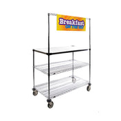 Metro GG2436 - Grab N' Go Breakfast Cart, 36"W X 24"D, (1) Solid 304 Stainless Steel Top Shelf