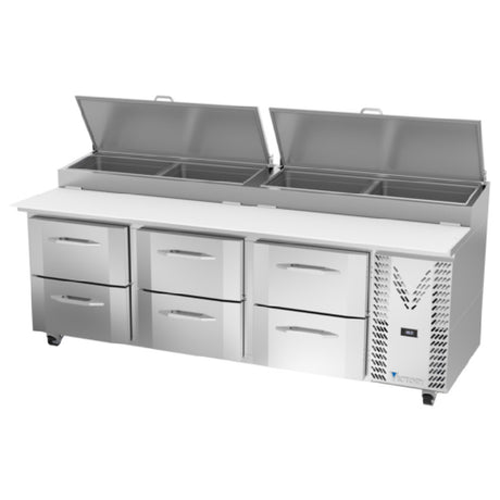 Victory VPPD93HC-6 - Pizza Prep Table, Powered By V-Core™, Three-section