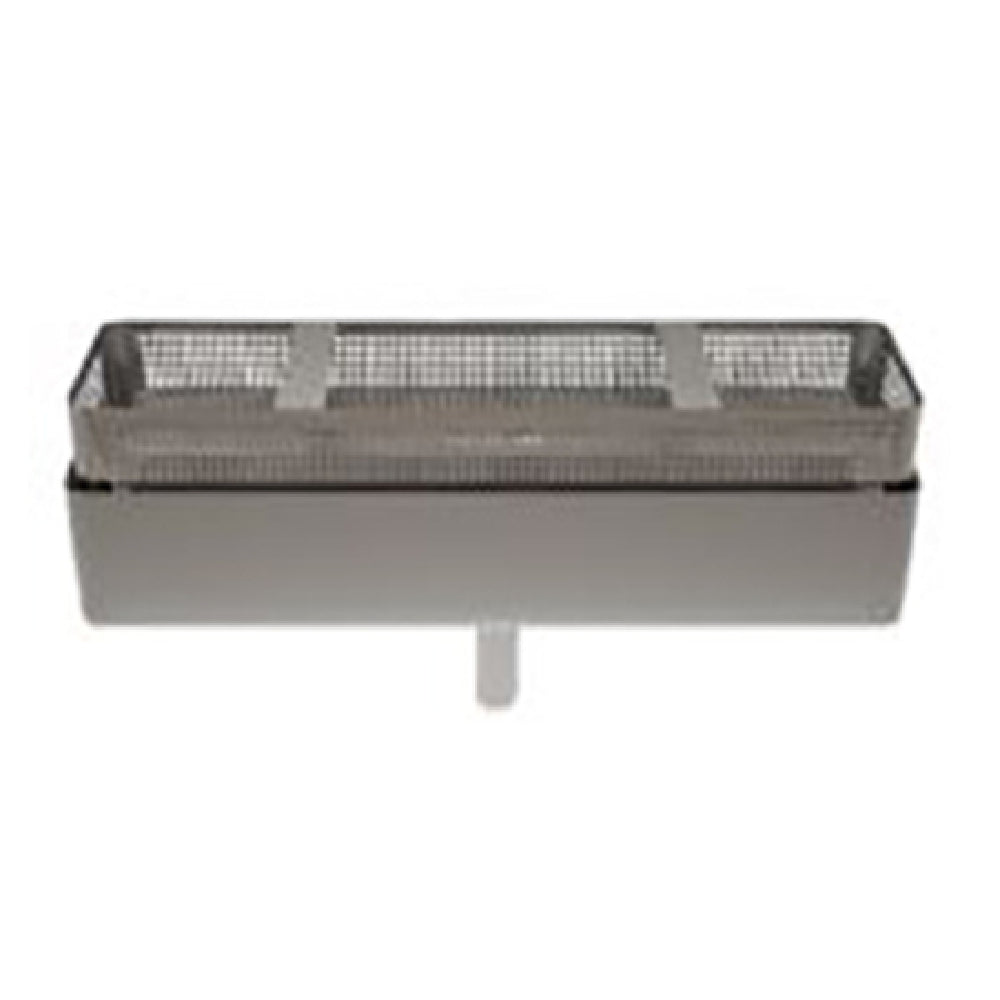 NBR Equipment TB-24 Scrap Trough & Basket 24"W × 4"D × 4"H 14/304 Stainless Steel