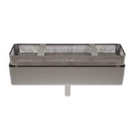 NBR Equipment TB-26 Scrap Trough & Basket 26-1/2"W × 4"D × 4"H 14/304 Stainless Steel