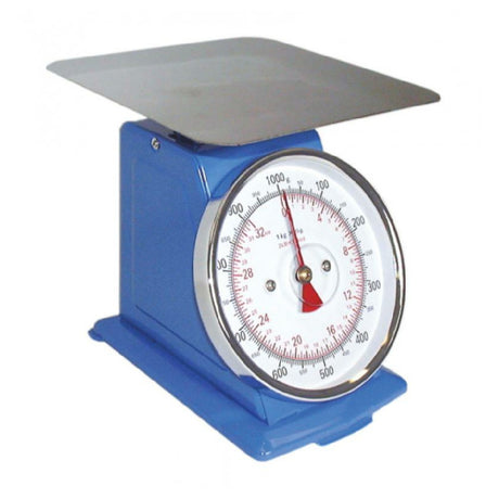 Omcan 46448 (46448) Dial Spring Scale With 110 Lbs. (50kg) Capacity And Stainless Steel Flat Plate