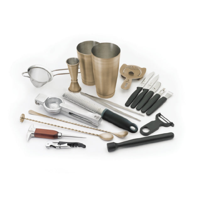 Mercer Culinary M37102ANG Barfly® Deluxe Set 18-piece Includes: (1) Cocktail Shaker Set