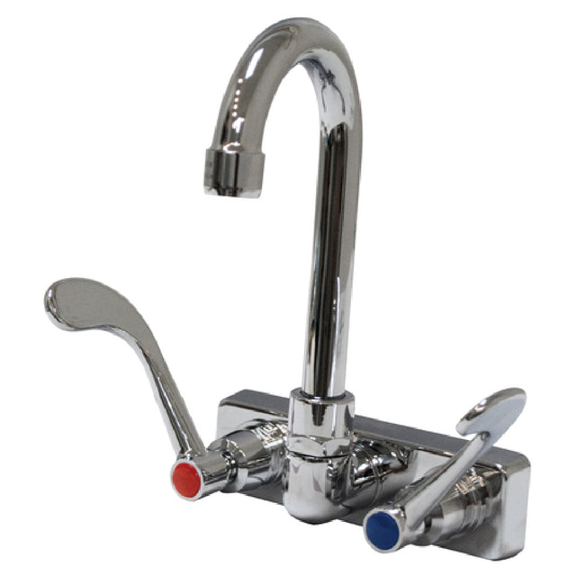 Advance Tabco K-316 Faucet 4" O.C Splash Mounted With 3-1/2" Gooseneck Spout & Wrist Handles (4" Long Blades)