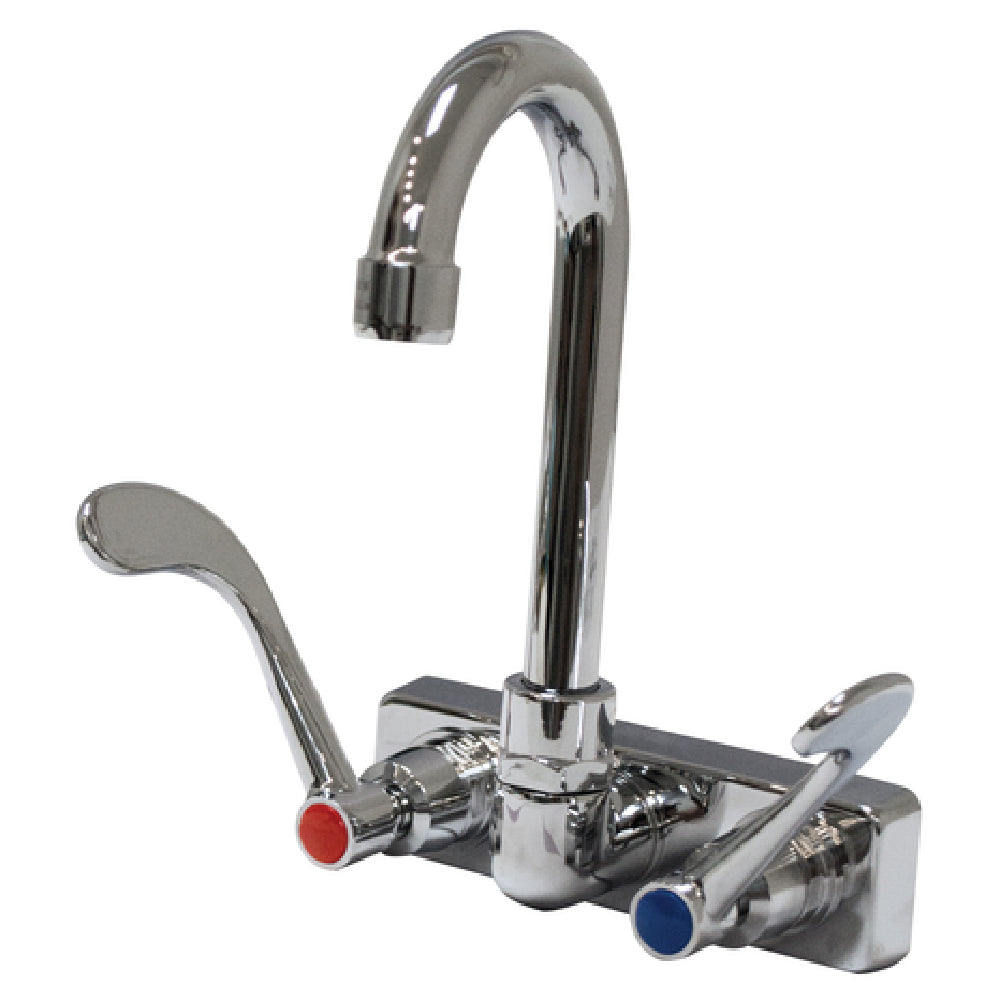 Advance Tabco K-316-X Faucet 4" O.C Splash Mounted With 3-1/2" Gooseneck Spout & Wrist Handles (4" Long Blades)