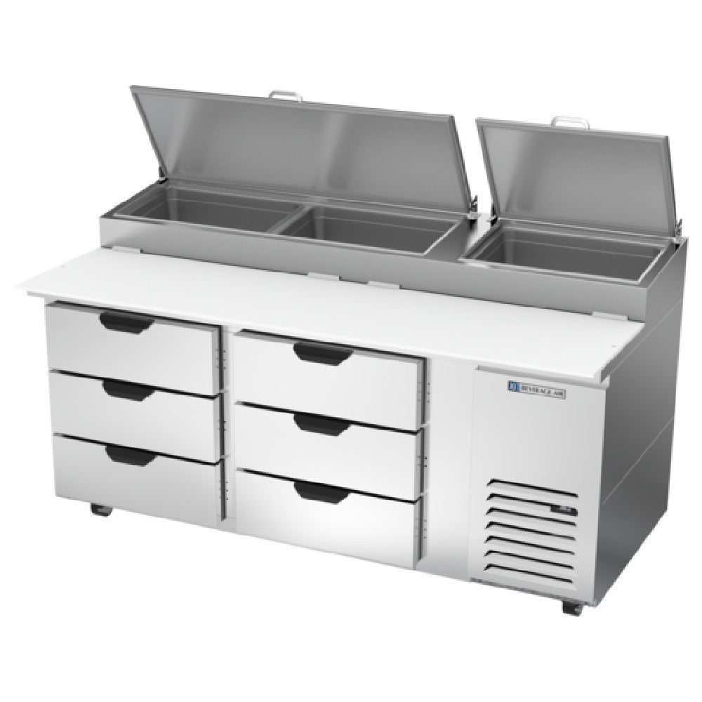 Beverage Air DPD72HC-6 Pizza Top Refrigerated Counter Two-section 72"W