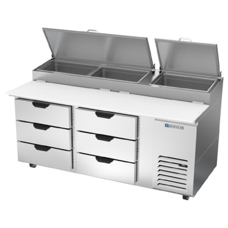 Beverage Air DPD72HC-6 Pizza Top Refrigerated Counter Two-section 72"W